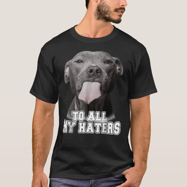 Niedlicher Pitbull an alle meine Hasser Pitbull Hu T-Shirt (Vorderseite)