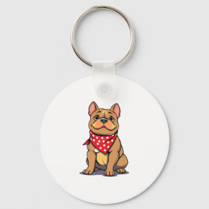 Niedlicher Pitbull Bulldog mit Bandana Funny Dog L Schlüsselanhänger