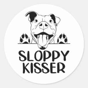 Niedlicher Pitbull Liebe Pittie Pit Bull Welpen Hu Runder Aufkleber