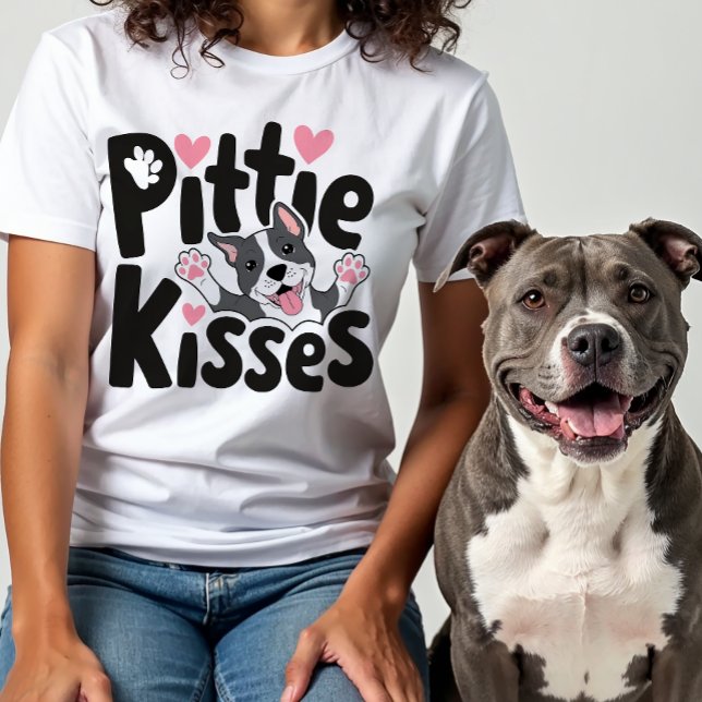 Niedlicher Pitbull-Mama Pit Bull Gift Pittie Dog L T-Shirt (Von Creator hochgeladen)