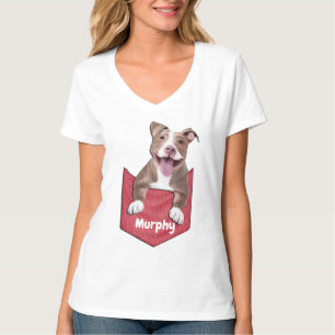Niedlicher Pitbull Pocket Dog T - Shirt