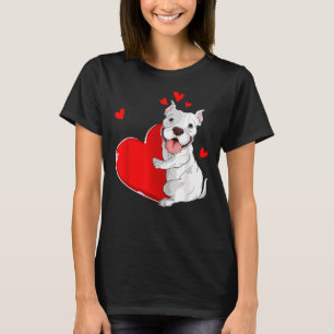 Niedlicher Pitbull-Valentinstag Herzklopfen T-Shirt