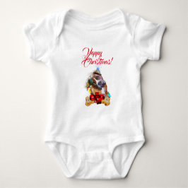 Niedlicher Pittie Dog Yappy Weihnachten Baby Strampler