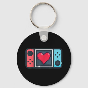 Niedlicher Pixel Heart Gamer Valentinstag T für Me Schlüsselanhänger