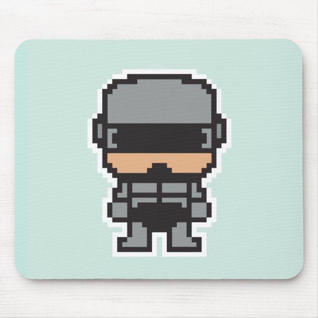 Niedlicher pixeliger RoboterCop Mousepad (Vorne)