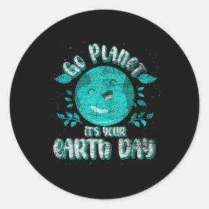 Niedlicher Planet Geburtstag Funny Go Planet Ihr H Runder Aufkleber