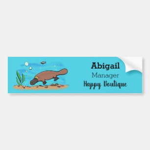 Niedlicher Platypus-Cartoon Autoaufkleber