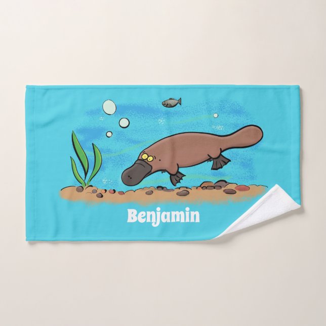 Niedlicher Platypus-Cartoon Badhandtuch Set (Handtuch)