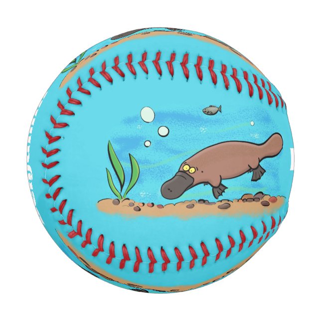 Niedlicher Platypus-Cartoon Baseball (Vorderseite Links)