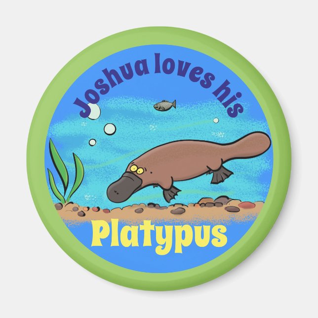 Niedlicher Platypus-Cartoon-Designmagnet Magnet (Vorne)