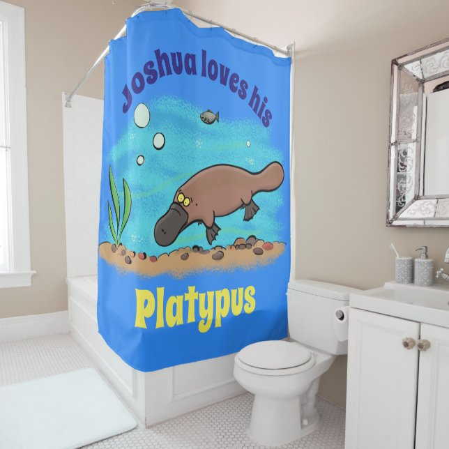 Niedlicher Platypus-Cartoon Duschvorhang (Beispiel)