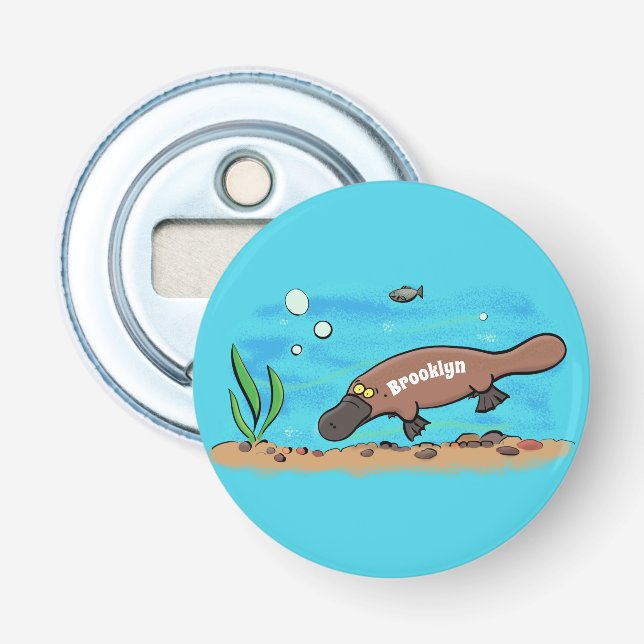 Niedlicher Platypus-Cartoon Flaschenöffner (Vorderseite)