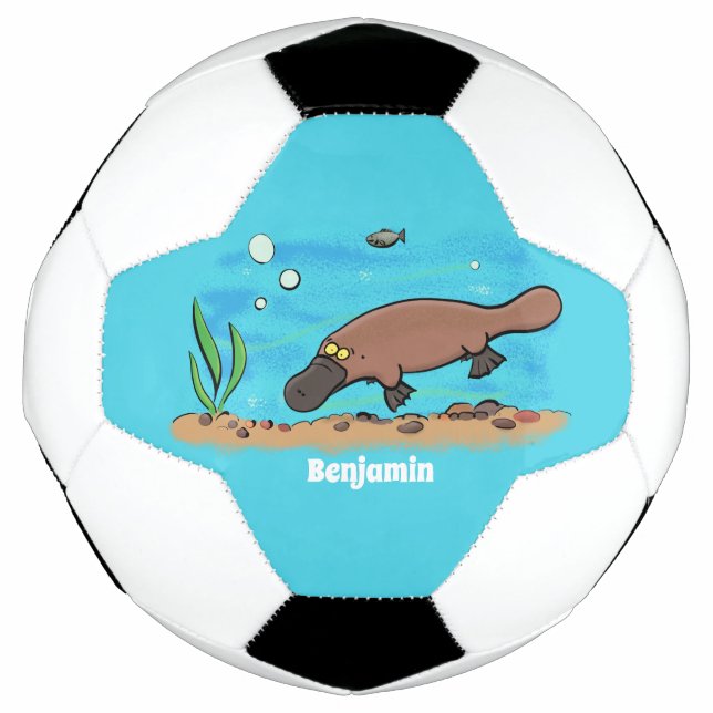 Niedlicher Platypus-Cartoon Fußball (Vorderseite)