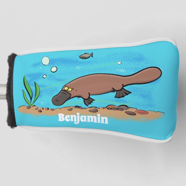 Niedlicher Platypus-Cartoon Golf Headcover (Vorderseite)