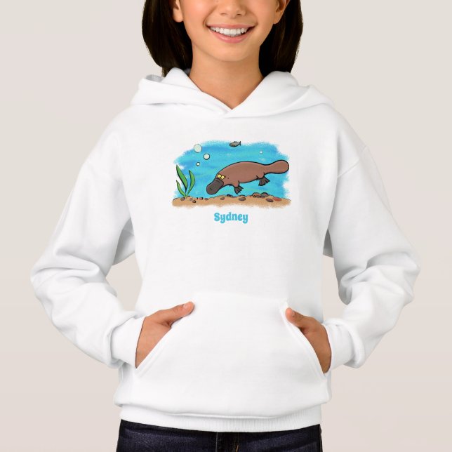 Niedlicher Platypus-Cartoon Hoodie (Vorderseite)