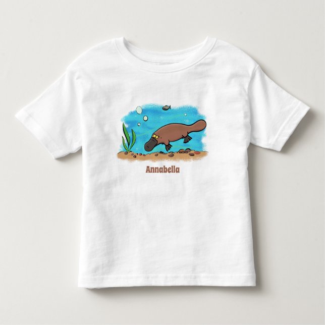Niedlicher Platypus-Cartoon Kleinkind T-shirt (Vorderseite)
