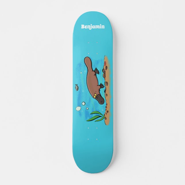 Niedlicher Platypus-Cartoon Skateboard (Vorne)