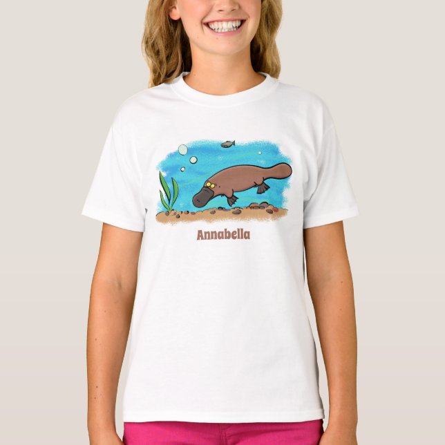 Niedlicher Platypus-Cartoon T-Shirt (Vorderseite)