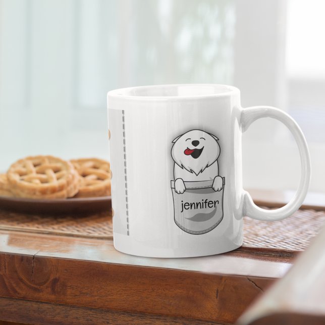Niedlicher Pocket Puppy-Spitz Unseren Namen hinzuf Kaffeetasse (Von Creator hochgeladen)