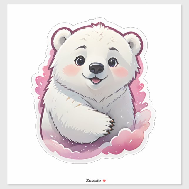 Niedlicher Polar-Bär Aufkleber (Blatt)