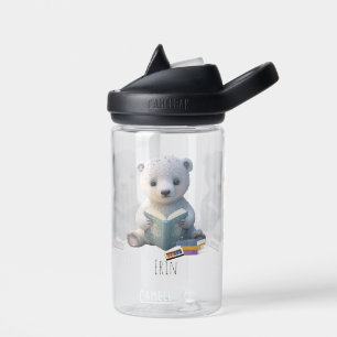 Niedlicher Polar Bär Buch Kinder Schule Personalis Trinkflasche