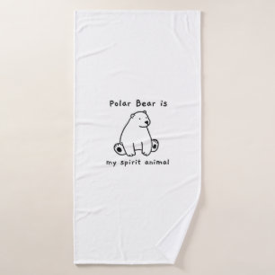 Niedlicher Polar Bär ist mein Geist Tierbär. Badehandtuch