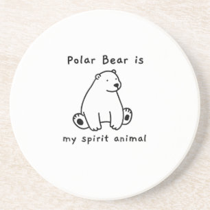 Niedlicher Polar Bär ist mein Geist Tierbär. Getränkeuntersetzer