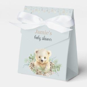 Niedlicher Polar Bear Blue Winter Baby Showbox Geschenkschachtel