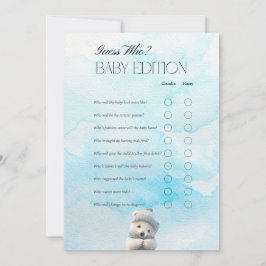 Niedlicher Polar Bear Blue Winter Baby Showgame Ca Dankeskarte