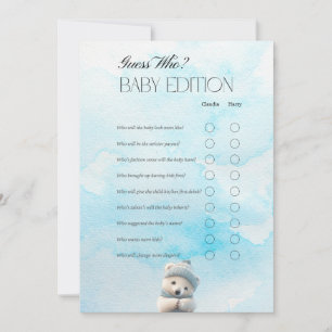 Niedlicher Polar Bear Blue Winter Baby Showgame Ca Dankeskarte
