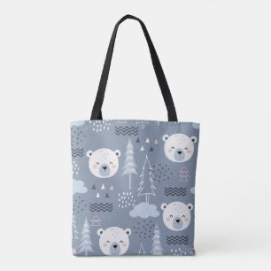 Niedlicher Polar Bear Tote Bag - Winterwald Ästhet