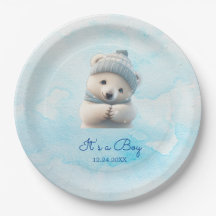 Niedlicher Polar Bear Winter Blue Baby Dusche sein