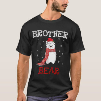 Niedlicher Polar Brother Bear Scarf Frohe Weihnach T-Shirt