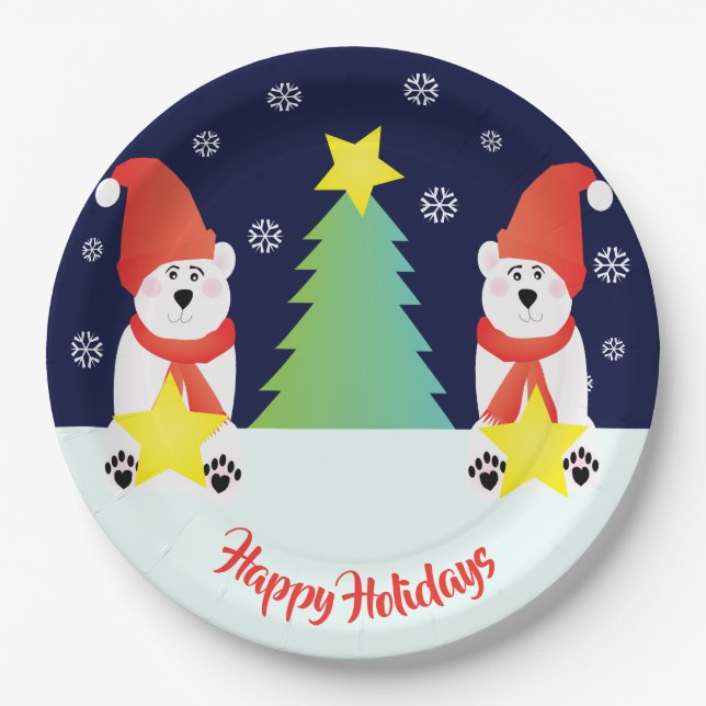 Niedlicher Polar Pappteller (Vorderseite)