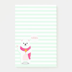 Niedlicher Polar   Personalisierte Nachhinweise Post-it Klebezettel