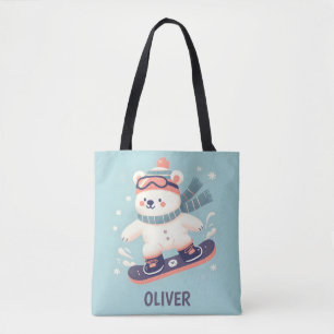 Niedlicher Polarbär auf Snowboard Personalisiert