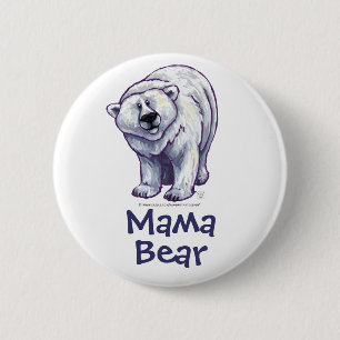Niedlicher Polarbär für Mama Button