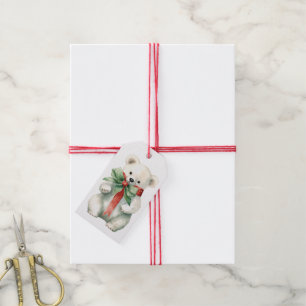 Niedlicher Polarbär - Tier-Aquarellmarke Geschenkanhänger