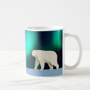 Niedlicher Polarbär und Nordlichter Kaffeetasse