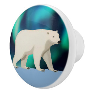 Niedlicher Polarbär und Nordlichter Keramikknauf
