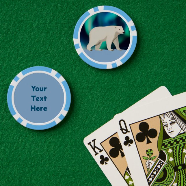 Niedlicher Polarbär und Nordlichter Pokerchips (Pokertisch (doppelt))