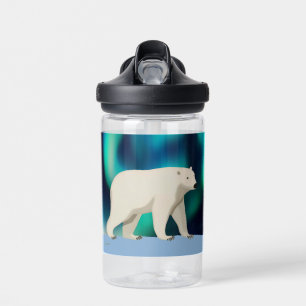 Niedlicher Polarbär und Nordlichter Trinkflasche
