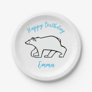 Niedlicher POLARBEAR - Wildtiere - Party Pappteller