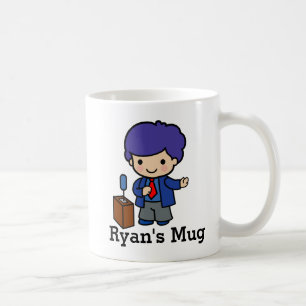 Niedlicher Politiker/Lautsprecher mit blauem Haar  Kaffeetasse