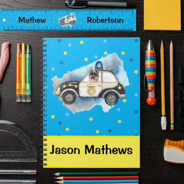 Niedlicher Polizeihund im Auto Notizblock (Von Creator hochgeladen)