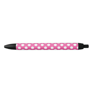Niedlicher Polka Dot Nahtloses Muster auf rosa Kugelschreiber
