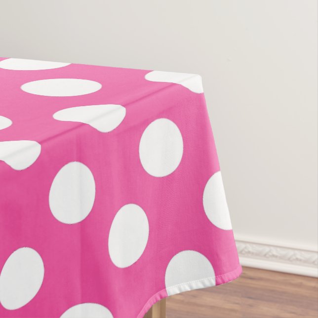 Niedlicher Polka Dot Nahtloses Muster im rosa Hint Tischdecke (Beispiel)