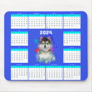 Niedlicher Pomsky-Dog-Kalender individuell anpasse Mousepad