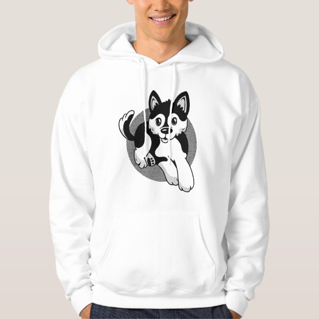 Niedlicher Pomsky Hund Lover Geschenk Canine Eigen Hoodie (Vorderseite)