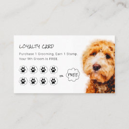 Niedlicher Poodle Dog Grooming Shop Treue Visitenkarte